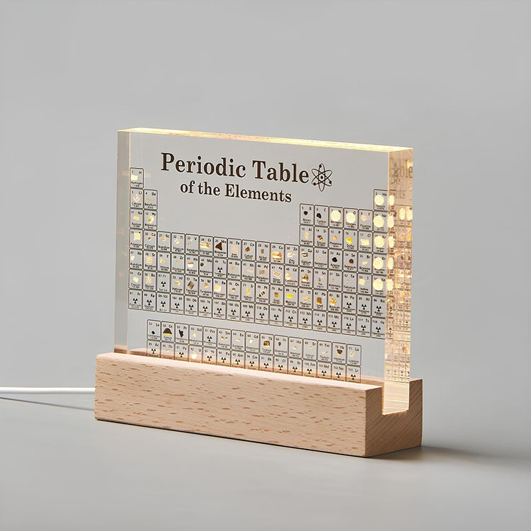 Periodic Table with Real Elements | Illuminated Acrylic Element Table for Desk Decor Office and Science Gifts Neriona