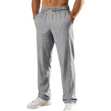 Michael – Linen Drawstring Pants | Straight Leg Summer Trousers For Everyday Comfort Neriona