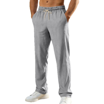 Michael – Linen Drawstring Pants | Straight Leg Summer Trousers For Everyday Comfort Neriona
