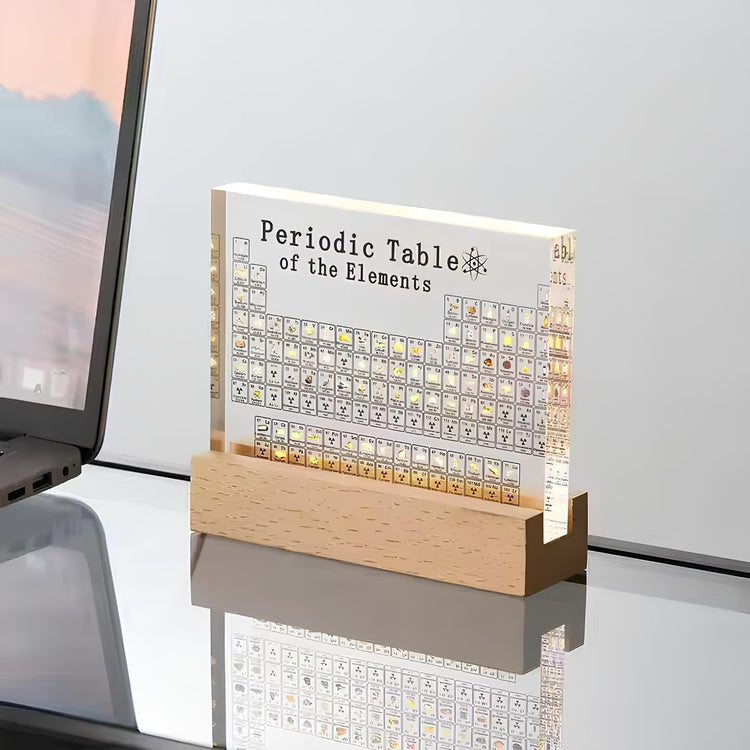 Periodic Table with Real Elements | Illuminated Acrylic Element Table for Desk Decor Office and Science Gifts Neriona