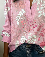 Lillian – Floral V-Neck Blouse | Lightweight Dressy Top For Everyday Elegance Blouses & Shirts Neriona