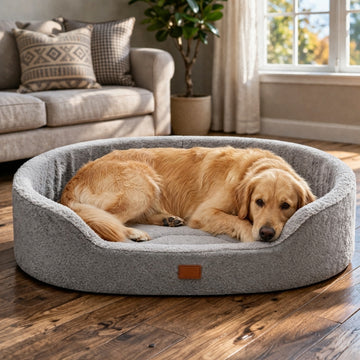 Dog Bed – Soft Support With Raised Edges | Comfortable Pet Bed For Medium And Large Dogs With Durable And Easy Care Design Neriona Gray