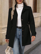 Camille – Belted Trench Coat | Tailored Double-Breasted Jacket For Timeless Elegance Neriona Black