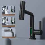 Pull Out Kitchen Faucet with 5 Modes | LED Temperature Display Tap with Retractable Hose and 360° Rotation Bathroom Accessories Neriona Black with Display