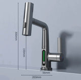 Pull Out Kitchen Faucet with 5 Modes | LED Temperature Display Tap with Retractable Hose and 360° Rotation Bathroom Accessories Neriona