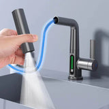 Pull Out Kitchen Faucet with 5 Modes | LED Temperature Display Tap with Retractable Hose and 360° Rotation Bathroom Accessories Neriona