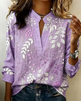 Lillian – Floral V-Neck Blouse | Lightweight Dressy Top For Everyday Elegance