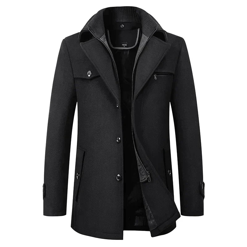 Elias – Business Winter Jacket | Men's Warm Smart Casual Coat For Work & Everyday Wear Neriona Black