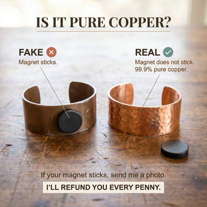 Feather Engraved Copper Cuff Bracelet Bracelet Neriona
