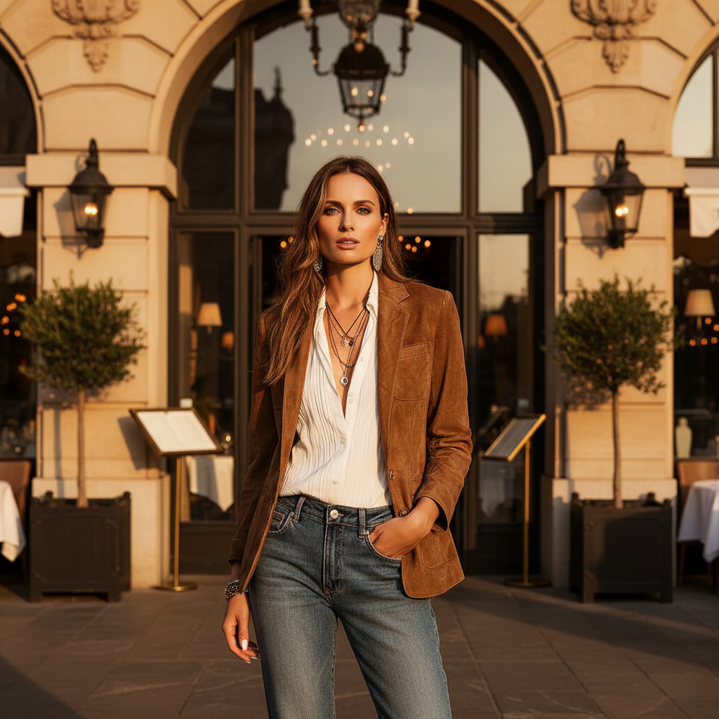 Jana – Suede Blazer | Button-Up Jacket For Timeless Everyday Elegance Women > Jacket Neriona