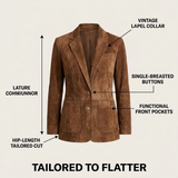 Jana – Suede Blazer | Button-Up Jacket For Timeless Everyday Elegance Women > Jacket Neriona