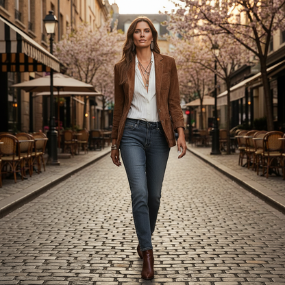Jana – Suede Blazer | Button-Up Jacket For Timeless Everyday Elegance Women > Jacket Neriona
