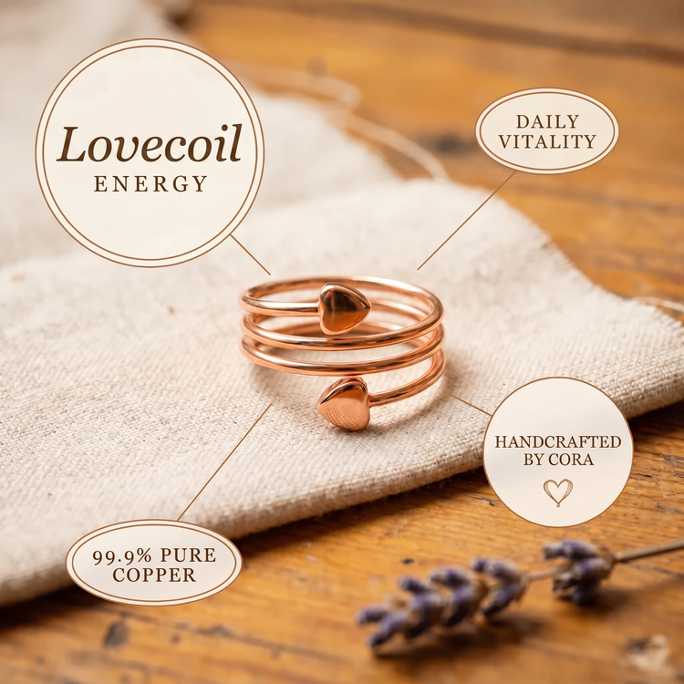 Lovecoil – Coiled Heart Copper Ring | Adjustable Wrap Design