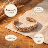 Aureate – Woven Copper Bracelet | Three-Strand Herringbone Design