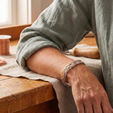 Aureate – Woven Copper Bracelet | Three-Strand Herringbone Design