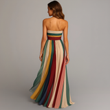 Elodie™ – Colorful Summer Maxi Dress | Strapless Women's Pleated Dress for Vacation, Beach & Resort Wear Neriona