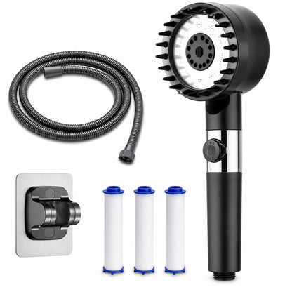 Filtered Shower Head – High Pressure & Multi Spray | Handheld Shower With Chlorine Filter For Softer Water And Easy Install Neriona Matte Gray Shower Head Set