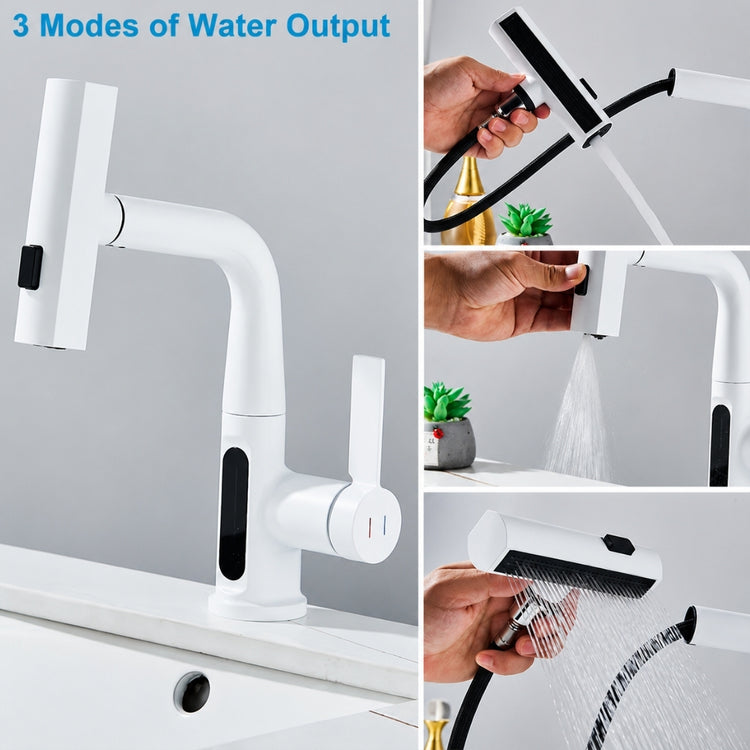 Pull Out Kitchen Faucet with 5 Modes | LED Temperature Display Tap with Retractable Hose and 360° Rotation Bathroom Accessories Neriona