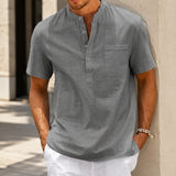 Roberto Linen Shirt - Summer Style | Breathable Cotton Linen Shirt for Beach Travel and Casual Everyday Wear Neriona Gray