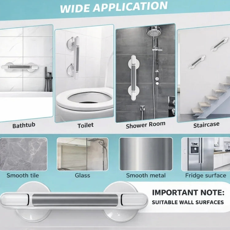 No Drill Shower Grab Bar - Vacuum Bathroom Handle | for Stability and Balance Neriona