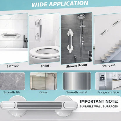 No Drill Shower Grab Bar - Vacuum Bathroom Handle | for Stability and Balance Neriona