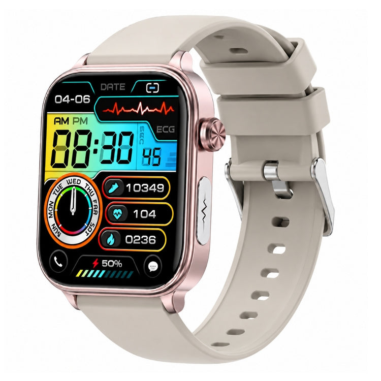 NexaCore Smartwatch – Health & Fitness Tracking | Bluetooth Calling, AMOLED Display & Everyday Smart Features Neriona Beige