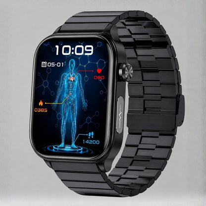 NexaCore Smartwatch – Health & Fitness Tracking | Bluetooth Calling, AMOLED Display & Everyday Smart Features Neriona Black steel