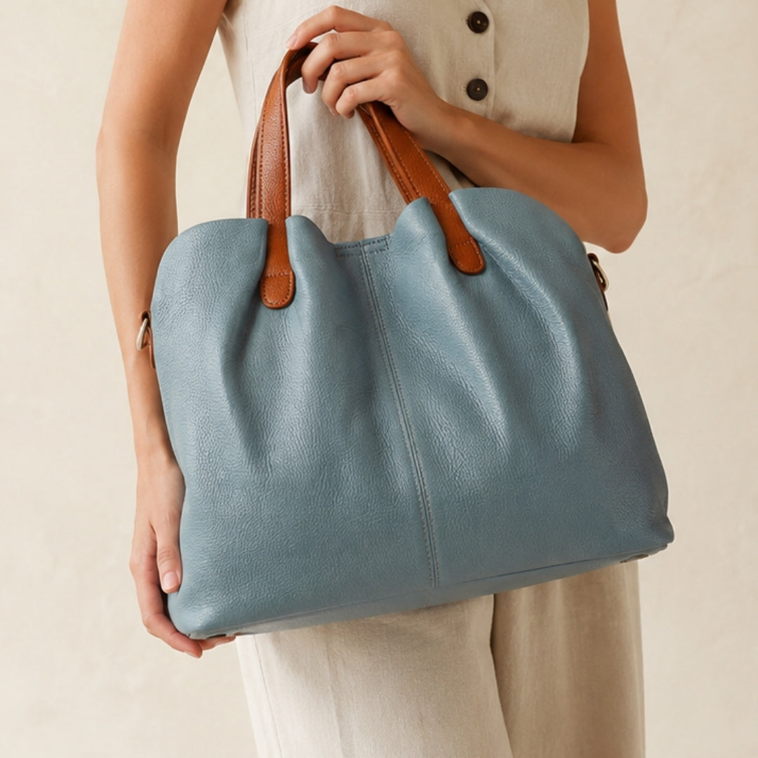 Isadora – Genuine Leather Handbag | Women's Cowhide Tote Bag Handbags Neriona Blue