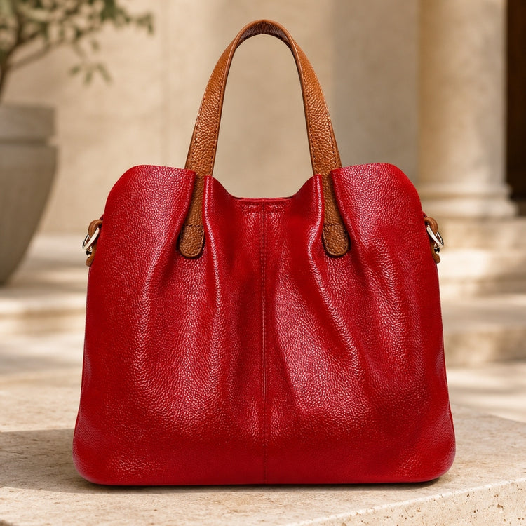 Isadora – Genuine Leather Handbag | Women's Cowhide Tote Bag Handbags Neriona Red