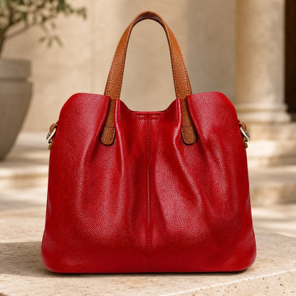 Isadora – Genuine Leather Handbag | Women's Cowhide Tote Bag Handbags Neriona Red