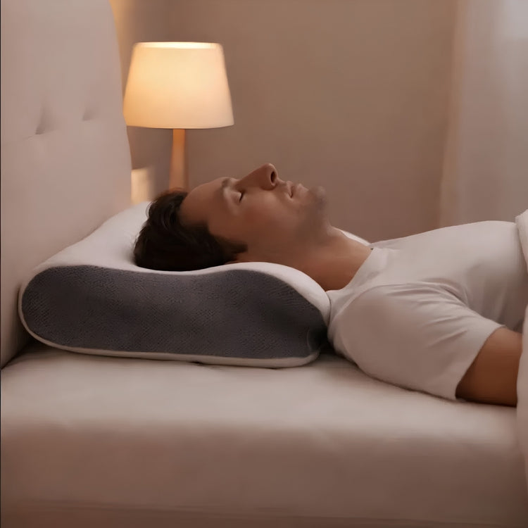 CloudRest – Cervical Memory Foam Pillow | Ergonomic Contour Pillow for Side Sleepers Neriona Grey