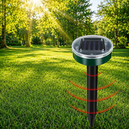 Solar Ultrasonic Rodent Repeller - Outdoor & Waterproof | Rat Deterrent For Gardens & Yards