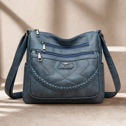 LunaSoft Leather Crossbody Bag – Elegant Everyday Style | Soft Leather Look with Smart Organization