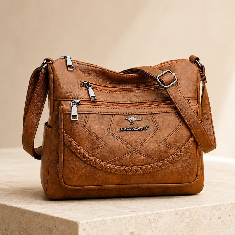 LunaSoft Leather Crossbody Bag – Elegant Everyday Style | Soft Leather Look with Smart Organization