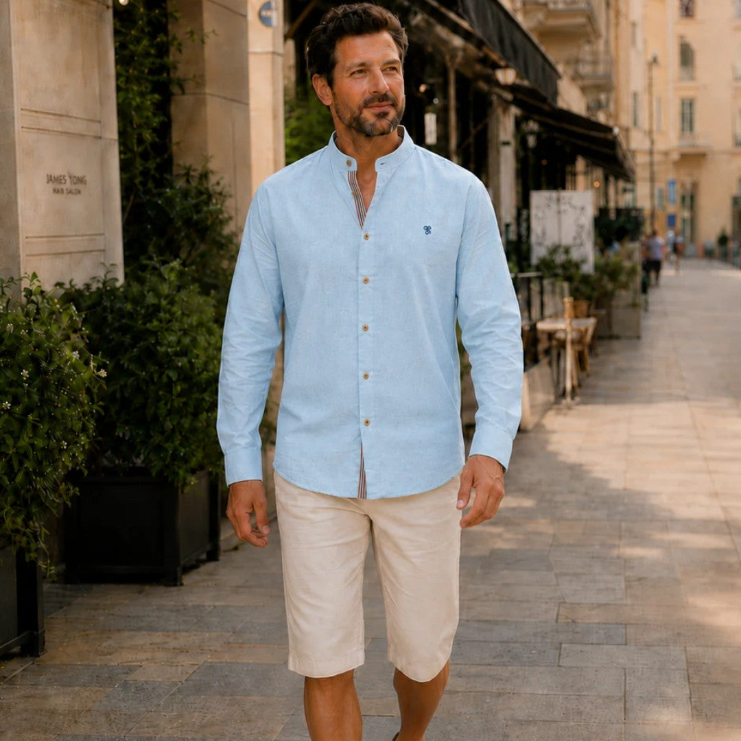 Long Sleeve Shirt – Traditional Design With Modern Touch | Lightweight Comfort for Summer Wear Neriona Sky Blue