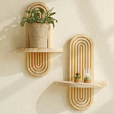 Boho Style Wall Shelf – Natural Wood With Clean Design | Minimal Shelf For Decor And Storage In Living Room, Bedroom Or Hallway Neriona