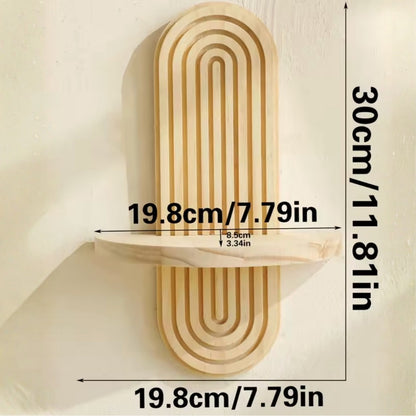 Boho Style Wall Shelf – Natural Wood With Clean Design | Minimal Shelf For Decor And Storage In Living Room, Bedroom Or Hallway Neriona