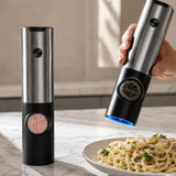 Electric Salt and Pepper Grinder Set Rechargeable | Stainless Steel Mills With Adjustable Grind and LED Light for Easy Use Neriona