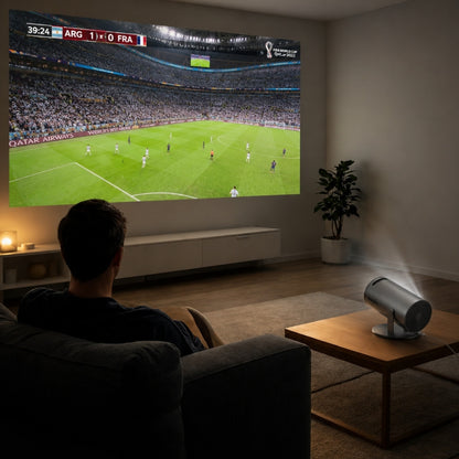 CinemaBeam Projector – Your Home Theater Anywhere | WiFi Bluetooth Smart Projector with Built In Apps & 130 Inch Display Neriona Gray