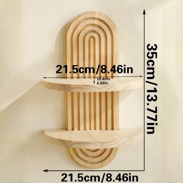 Boho Style Wall Shelf – Natural Wood With Clean Design | Minimal Shelf For Decor And Storage In Living Room, Bedroom Or Hallway Neriona