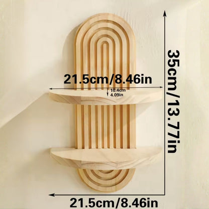 Boho Style Wall Shelf – Natural Wood With Clean Design | Minimal Shelf For Decor And Storage In Living Room, Bedroom Or Hallway Neriona