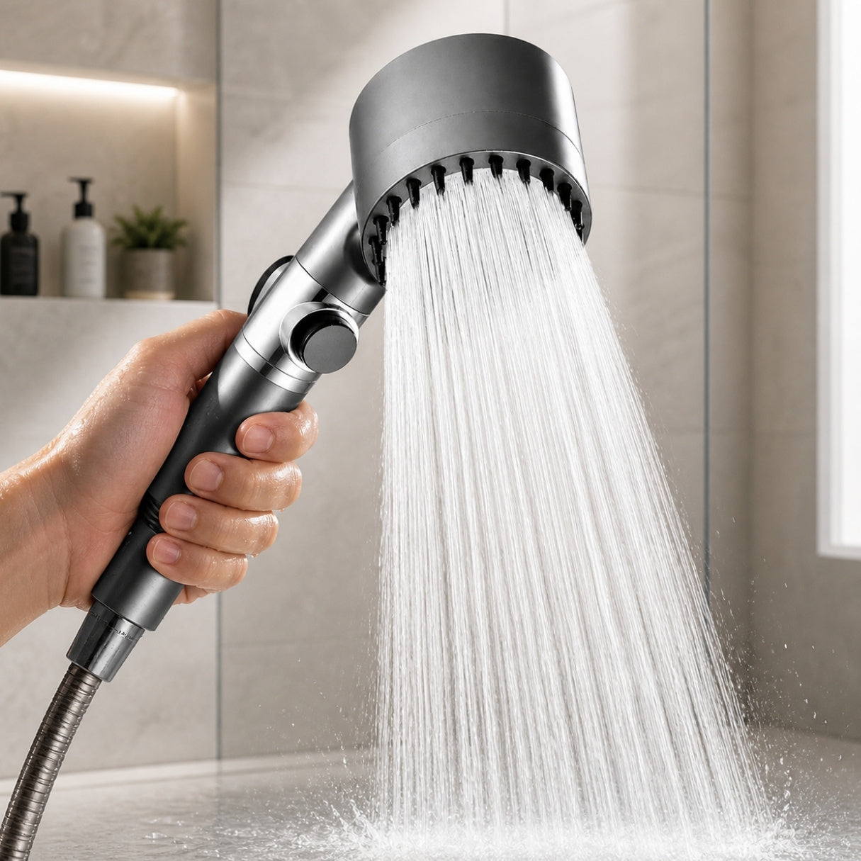 High Pressure Filter Shower Head 3 Modes | Handheld Shower With Strong Flow and Clean Water for Comfortable Everyday Use Neriona Shower Head Only