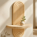 Boho Style Wall Shelf – Natural Wood With Clean Design | Minimal Shelf For Decor And Storage In Living Room, Bedroom Or Hallway