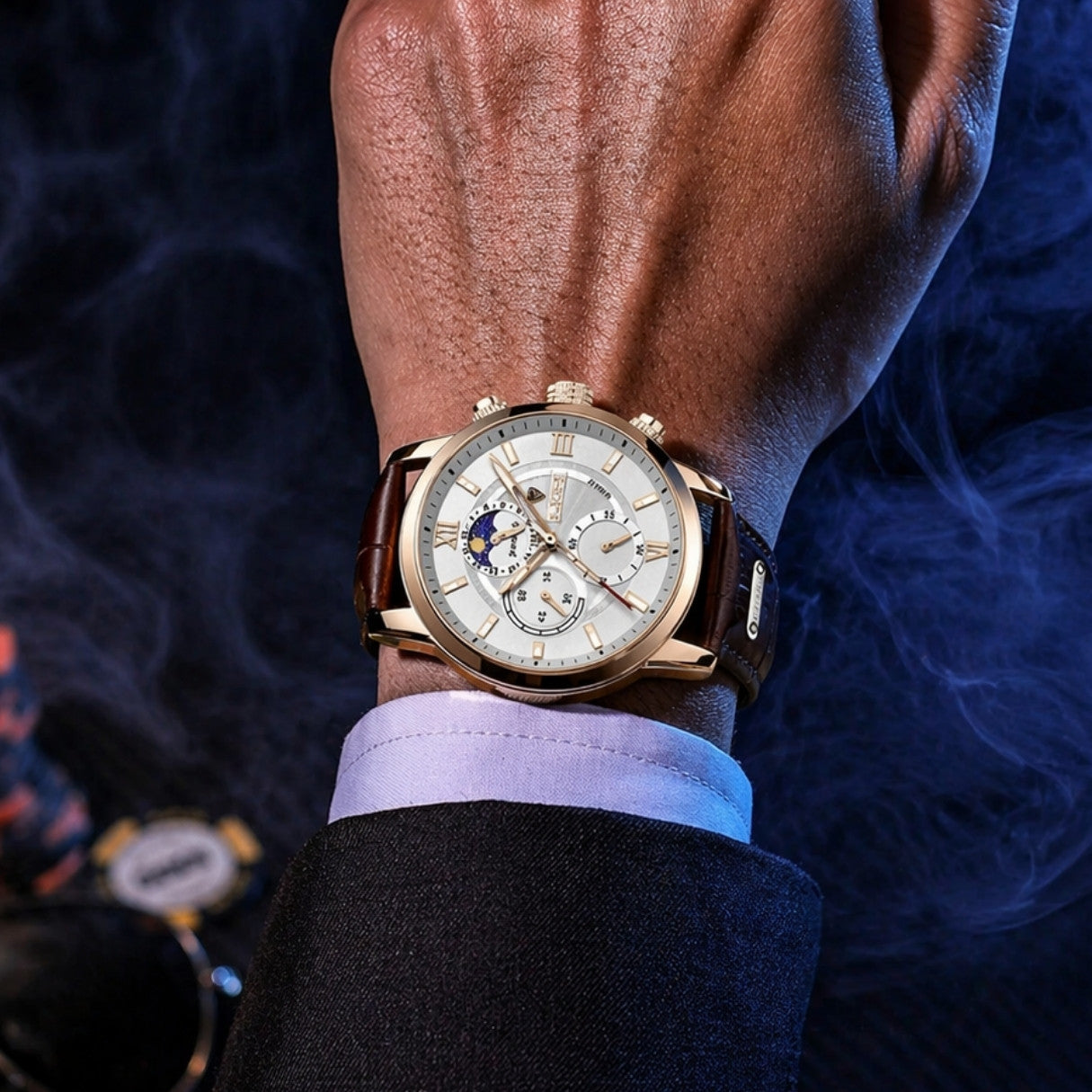 The Classic Watch – Premium Design With Leather Strap | Refined Timepiece With Luminous Detail And Balanced Everyday Style Neriona Silver white