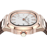 Rose Gold Leather Watch - Minimal Design | Clean Dial Watch With Date and Sapphire Glass for Everyday Wear Neriona