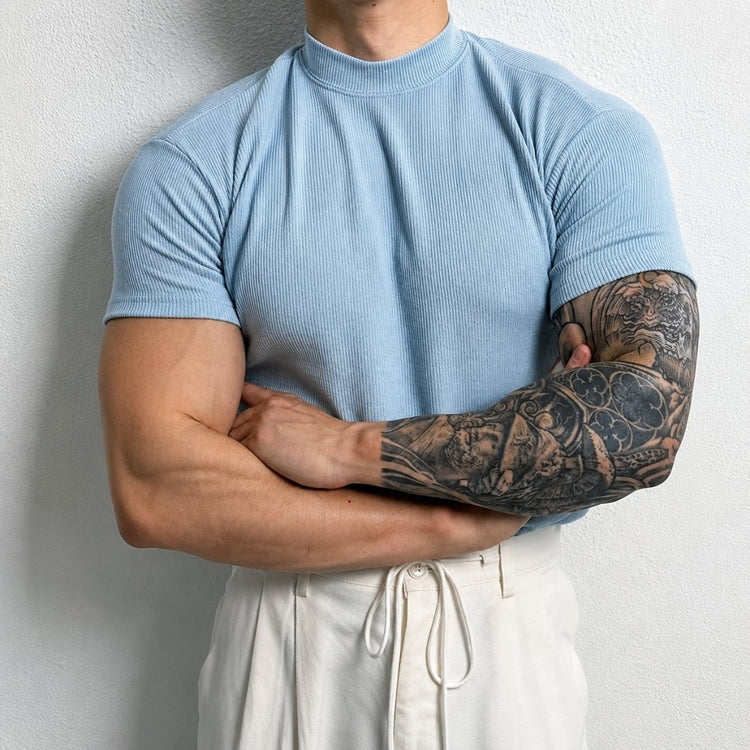 Men's Summer T-Shirt – Athletic Muscle Fit | Lightweight Stretch Comfort for Everyday Wear