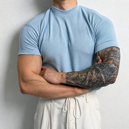 Men's Summer T-Shirt – Athletic Muscle Fit | Lightweight Stretch Comfort for Everyday Wear