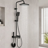 Luxury Shower System – Matte Black With Architectural Design | Rainfall Set With Digital Display And Multi Function Control Neriona Black