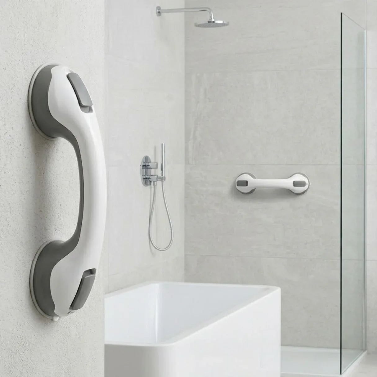 Shower Safety Grab Bar – Strong Suction And Secure Grip | Bathroom Handle For Toilet Or Bathtub With No Drill Install Neriona
