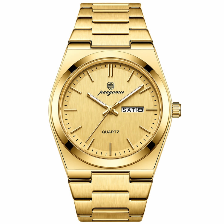 PG - Stainless Steel Watch For Everyday Wear | With Sport And Business Style Neriona Gold